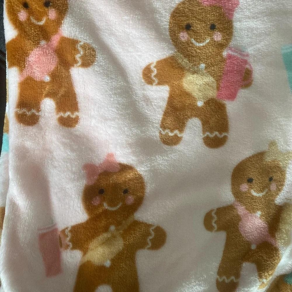 GINGERBREAD GIRL TUMBLER BAG Plush Throw Holiday Blanket